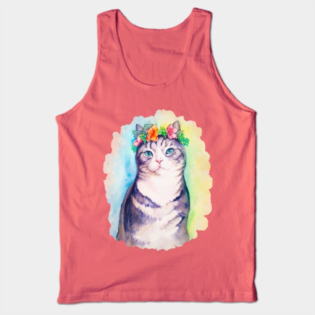 The watercolor cat Tank Top by LilianaTikage